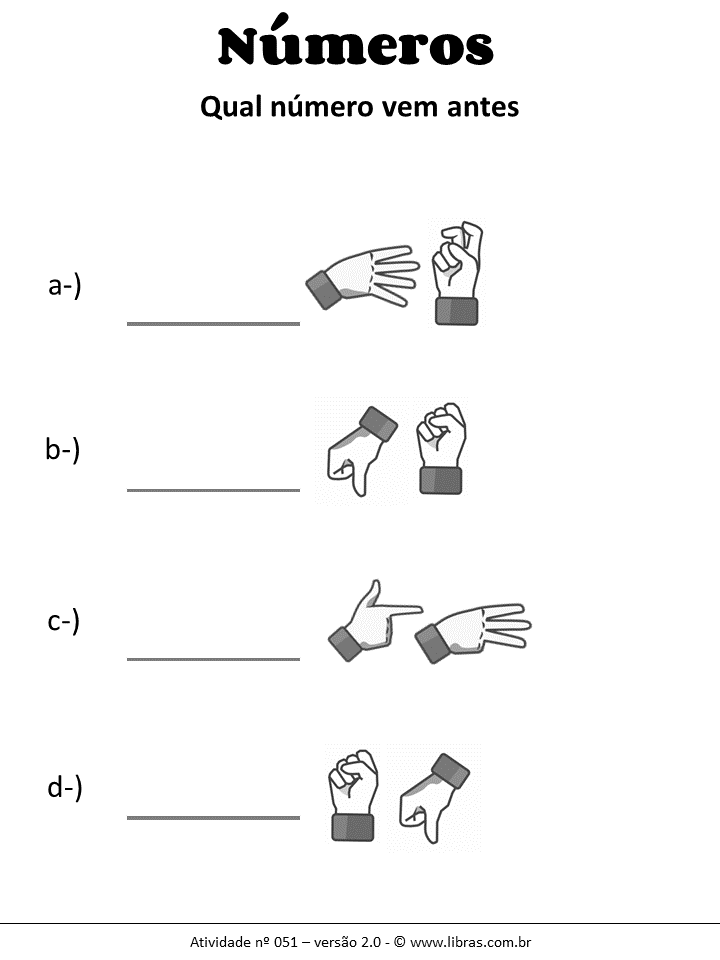 Atividades em Libras